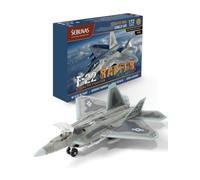 SEBUNAS 1:100 Scale F-22 Raptor Fighter Jet Quick Build Model Kit Plastic Millitary F22 Toy Airplane Assembly Aircraft Model with Stand Gift for Kids (22PCS)
