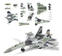 SEBUNAS 1:100 Scale SU-35 Fighter Jet Model Kit Plastic Millitary Jet Plane Assembly Aircraft Model with Stand Collection or Gift for Adults and Kids (34 Pieces)