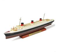 SEBUNAS 1/1250 Normandie Cruise Ship Model Classic Alloy Metal Die-cast Boat Model Legendary French Ocean Liner with Wood Grain Display Stand Suitable for Collection or Gift for Adults