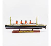 SEBUNAS 1/1250 RMS Lusitania Cruise Ship Model Classic Alloy Metal Die-cast Boat Replica Legendary British Ocean Liner with Wood Grain Plastic Display Stand - Collectable Gift for Adults