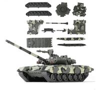 SEBUNAS 1/48 Scale T-90 Military Tank Quick Build Model Kits Russian Armored Vehicle T90 Main Battle Tank Building Model Gift for Adults and Kids (12PCS)