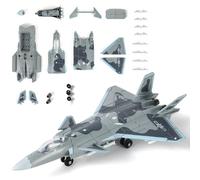 SEBUNAS NUOTIE 1:100 Scale J-20 Fighter Jet Model Kit Plastic Millitary Jet Toy Plane Assembly Aircraft Model with Stand Collection or Gift for Adults and Kids (35 Pieces)
