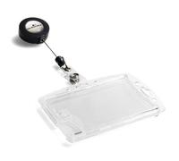 Durable Dual Security Pass Holder with Badge Reel Clear (Pack of 10) 8224/19
