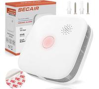 SECAIR Smoke Alarms for Home,Battery Operated with 10 Year Battery,Test/Silence Button,85 dB Smoke Alarm, Fire Alarms,Smoke Detector Conforms to EN 14604 Standard for Home,White Matt Finish