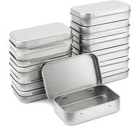 SECALIFE 12 Pack Metal Storage Tin Box with Lid, Rectangular Empty Tins Container with Lids, Mini Portable Storage Box for Key, Candy, Coin, Earrings, Home Organizer