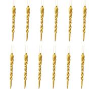 SECALIFE 12 PCS Droplet Baubles 13CM Glitter Droplet Baubles Christmas Baubles Christmas Droplet Baubles for your Christmas Tree, Glitter Droplet Baubles Christmas Decorations, Gold