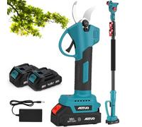 Secateurs Electric Pruning Shears, Cordless Electric Battery Garden Scissors Tools with 2m Telescopic Rod, Scissor Opening 2.5cm, 3000mah Battery, for Tree Branch Flowering Bushes