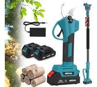 Secateurs Electric Pruning Shears, Cordless Scissors Pruners with 2 Battery, 2m Extension Pole, Cut Branches Up to 4.5cm/1.77in, 12 Hours Working Hours, Battery Operated, for Gardening