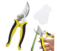 Secateurs-Professional-Scissors Garden Shears - Secateurs & Pruning Scissors of Garden Tools, Mitre Shears, Florist Scissors, Trimmer, Clippers with Locking Handle(Yellow)