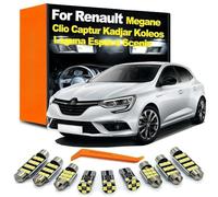 SECDRPOQA LED Bulb Interior Light Kit, For Renault Megane Clio Laguna Captur Kadjar Scenic Fluence Espace Koleos 2 3 4 Accessories