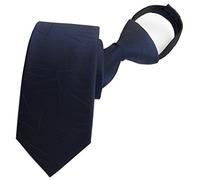 Secdtie Men's Boy's Zipper Tie Business Wedding Solid Checks Striped Designer Necktie - Blue - One size