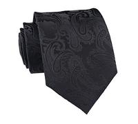 Secdtie Men's Paisley Ties Jacquard Woven Handmade Unique Designer Neckties - Black - One size