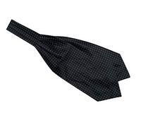 Secdtie Men's Polka Dot Plaid Silk Cravat Ties Jacquard Woven Casual Ascot, Black Plaid Dot, One size