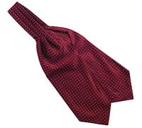 Secdtie Men's Polka Dot Plaid Silk Cravat Ties Jacquard Woven Casual Ascot, Red Plaid Dot, One size