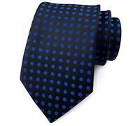 Secdtie Men's Polka Dot Silk Cravat Ties Jacquard Woven Casual Handmade Necktie - Black -