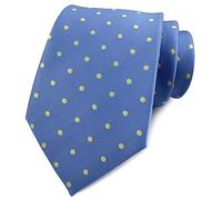 Secdtie Men's Polka Dot Silk Ties Jacquard Woven for Wedding Party Business, Blue (Yellow Dot), One size