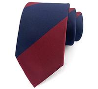 Secdtie Men's Wide Stripe Ties Jacquard Pattern Business Formal Designer Neckties, Navy Wine Red, One size