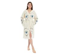 SECEL - Evil Eye Kimono Boho Beachwear Evil Eye Robe Aesthetic Handmade Bathrobe% 100 Cotton Robe for Women, Aojo, Único