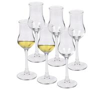 SECEN LONDON Set of 6, 3.2 oz, Crystal Glass Stemware Collection Fruit Brandy/Grappa Cocktail Spirits Glass, Dinner Drinks, Italian Tulip Shape, Tasting Glasses, Perfect For Nosing and Sipping