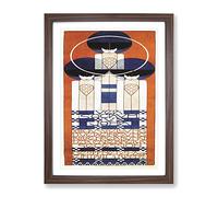 Secession By Koloman Moser Classic Painting Framed Wall Art Print, Ready to Hang Picture for Living Room Bedroom Home Office Décor, Walnut A4 (34 x 25 cm)