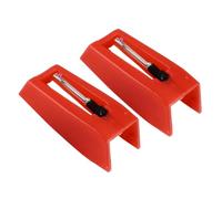 SECFOU 1 Pair Replacement Red Diamond Gramophone Needle Stylus Compatible Turntable Record Player Accessories for Vinyl Phonograph