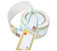 SECFOU 1 Roll of Writable Name Labels Stickers for School and Daycare, Self-Adhesive, Wear-Resistant, No Glue Left, for Kindergarten Babies, Office and Home Use