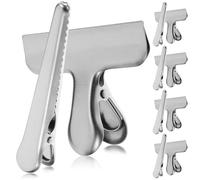 SECFOU 10 Pcs Stainless Steel Food Bag Clips Good Snap for Snack Storage and Bills Sealing, Multi-Purpose Long and Short Clips for Airtight Food and Document Organisation