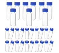 SECFOU 100 Pcs Small Glass Sample Vials with Lids 2ml Capacity Empty Glass Bottles Stable Bottom Suitable for Laboratory and Scientific Sampling