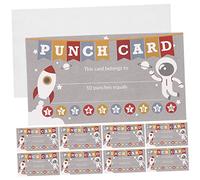 SECFOU 100Pcs Cartoon Teaching Reward Cards Incentive Punch Cards for Classroom Students Teachers Business Motivation and Homework Tracking