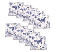 SECFOU 100pcs Chinoiserie Butterfly Flower Print Tissues Disposable Dinner Napkins Strong Absorbency Elegant Design Wood Pulp Material for Event Hosting Weddings Modern Table Setting