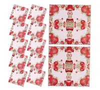SECFOU 100pcs Strawberry Reusable Napkins Creative Fruit Print Hand Towels for Parties Picnics and Showers Elegant Decorative Dinner Napkins for Home and Restaurant Use