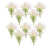 SECFOU 10pcs Artificial Lily Faux Flowers Bulk with Lightweight Silk Cloth Material and Vibrant Colors, Unique Ethnic Design for Wedding and Home Party Decoration