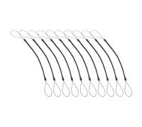 SECFOU 10pcs Black Spring Rope Stylus Pen Lanyard 1.2mm Diameter 3.5mm Outer with Rubber Head 200mm Length Anti-Lost Wrist Strap for Touchscreen Pens and Stylus Tether