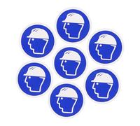 SECFOU 10pcs Blue Pvc Helmet Safety Sticker Simple and Intuitive Design, Versatile Hard Hat Mandatory Label for Workplace and Environments, Easy to Apply and Remove Adhesive Helmet Use