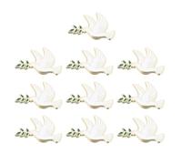 SECFOU 10pcs Elegant Dove Lapel Pins Featuring Peace Dove Shaped Brooch Design with Olive Branch, Zinc Alloy Material, Versatile Accessory for Women on Formal Occasions and Suits