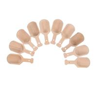 SECFOU 10pcs Japanese Style Small Wood Spoons Set for Kitchen and Tea Use, Sturdy and Resistant to Wear and Tear, for Honey, Coffee, and Salt Scooping at Home or Office