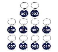 SECFOU 10pcs Metal Key Tags with Ring Numbered from 1 to 10, Anti-Collision Practical Aluminium Key Tags for Spa House Locker and Outdoor Pool Locker
