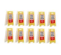 SECFOU 10pcs Mini Acrylic Memo Clips Funny Caution Note Holders for Desk Organizing Compact Space-Saving Design with Do Not Disturb Warning Sign for Office and Study Table Decoration