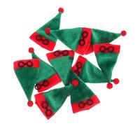 SECFOU 10pcs Mini Santa Hats Wine Bottle Covers Soft Christmas Decorations for Tableware and Crafts Lightweight Multipurpose Festive Accents for Holiday Parties and Gifts