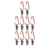 SECFOU 10pcs Outdoor Tent Clips with Carabiner, Windproof Tarp Clamps for Camping, Made of Sturdy Plastic and Aluminium Alloy, Strengthen Firmness to Hold Canopy Tarp and Tent Securely