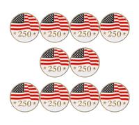 SECFOU 10pcs Patriotic Alloy Brooch Pin for Lapel and Jacket, 250th Anniversary Usa Flag Pin, for Veterans Day Events and National Celebrations, Preserves Shine for Repeated Use