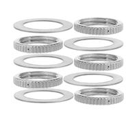SECFOU 10pcs Silver Guitar Toggle Switch Nuts and Washers for Electric Guitar and Bass, Iron Material, 12mm Size, Prevents Interference, Suitable for Practice and Performances