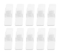 SECFOU 10Pcs Small Pen Holders Whiteboard Markers Clips Plastic Pen Clamps White Adhesive Back Self-Stick Design Prevents Falling out Easy to Carry for School and Office
