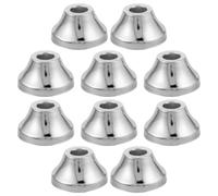 SECFOU 10pcs Urinal Flush Button Plastic Flush Valve Button Cover Silver Universal Fit Decorative Cap for Urinal and Water Pipe, Busy Restrooms