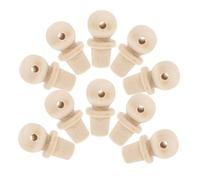 SECFOU 10pcs Wooden Bottle Stoppers for Crafts Unfinished Wood Finials Leakproof Seal Easy to Clean and Secure for Projects and Bottle Sealing