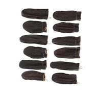 SECFOU 12Pcs Cowhide Finger Protectors for DIY Needlework Thimbles Soft Comfortable Fit Practical Finger Cots Random Colors for Handmade Craft Safety Random Color