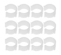SECFOU 12pcs No Drill Curtain Rod Brackets, White Plastic U Shaped Holders for Tension Rods and Drapery, Moisture Resistant with Easy Removal, Suitable for Ceiling and Dormitory Use