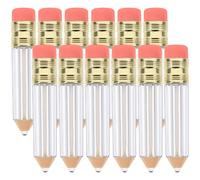 SECFOU 12pcs Pencil Shaped Empty Lip Gloss Tubes Plastic Containers for Travel and DIY Lip Oil for Making