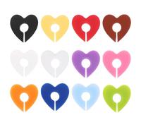 SECFOU 12pcs Silicone Heart-shaped Wine Glass Markers for Beverage Identification, Heat Resistant and Longterm Use, for Social Events and Family Dinners, Minimalist and Modern Decorative