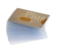 SECFOU 12pcs White Plastic Id Card Holder with Frosted Cover Practical Travel Pass Case to Keep Meal and Bus Cards Organized Sturdy Bank Protector for Daily Use